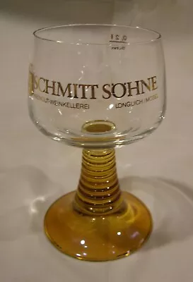 Schmitt Sohne Stem Wine Glass Gold Trim Longuich Mosel Germany • $7.99