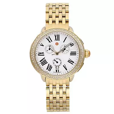 MICHELE Serein 41mm Steel Dimond MOP White Dial Ladies Watch MS18EV246710 • $1850