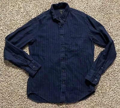 J Crew Shirt Mens Small Button Down Linen Cotton Pinstripe • $14.99