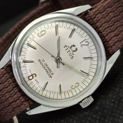 £23.99 • Buy VINTAGE TITUS WINDING SWISS MENS REFURBISHED WRIST SILVER WATCH 523-a275847-2