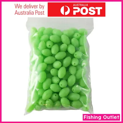 $8.90 • Buy Fishing Lumo Glow In Dark Beads Green Oval Size Fishing Tackle Soft, Hard