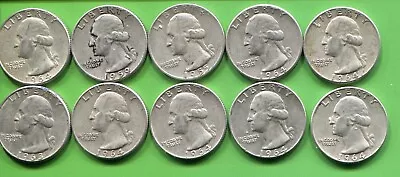 [Lot Of 10] - Washington Quarter - 90% Silver • $55