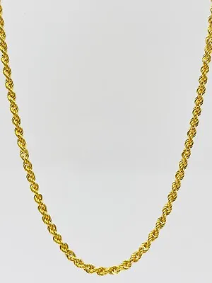$270 • Buy 14k Gold Rope Chain Necklace 24inch,2.5mm