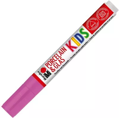 Marabu Porcelain & Glass Painter Kids Marker Pen Raspberry • £4.26