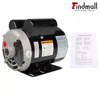 Findmall Electric Motor 3HP 3450 RPM Compressor Duty 56 Frame 1Phase 115-230Volt • $214.13