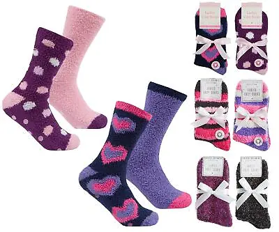 £7.99 • Buy Ladies Cosy Fluffy Socks Soft Fleece Slipper Lounge Winter Fuzzy Bed Sock 4 Pair