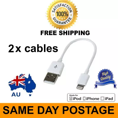 2 X Short Charging & Data Sync Cable Charge For IPhone IPad Ipod 30CM • $13.17