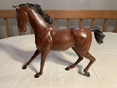 Vtg. Louis Marx Chocolate Brown Johnny West Comanche  Horse  Black Mane & Tail • $16.99