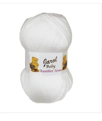 5 X 100g 500g Total White Baby Knitting Yarn Wool  Jarol Rambler  Crochet  • £9.99
