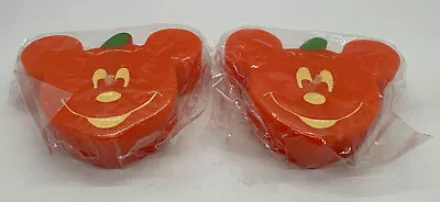 Set (2) Mickey Mouse Halloween Pumpkin Jack-O-Lantern Candles Orange NEW • $15.29