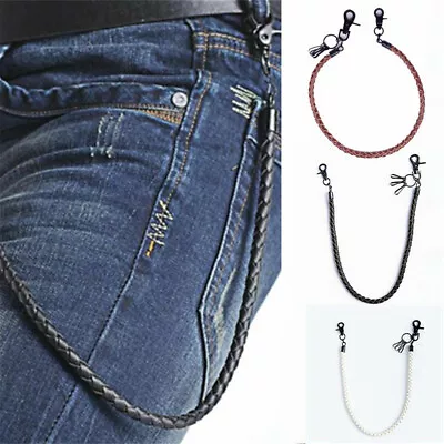 Men's Hip-hop Biker Trucker Punk PU Leather Chain Keychain Jean Wallet Chain  • £9.17