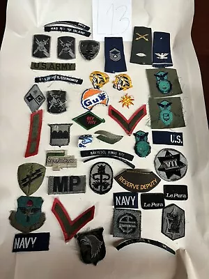 Vintage Lot Of U.s. Military Insignia Patches Damaged Great Assortment!!! • $10