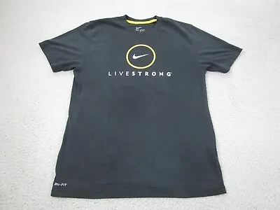 Livestrong Shirt Mens L Black Nike Dri-Fit Tee Large Adult Lance Armstrong • $12.99