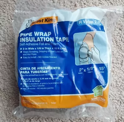 Frost King Pipe Wrap Insulation Tape 2  X 1/8  X 15' R Value 2.0 Self Adhesive • $7.95