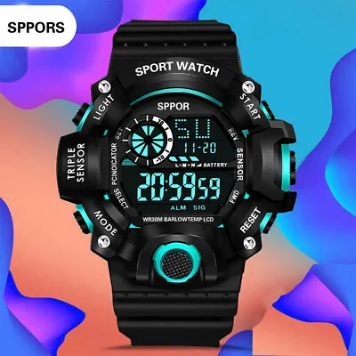 Men's Army Sport Digital Wrist Watch Quartz Wrist Date Military Non Waterproof • $9.40