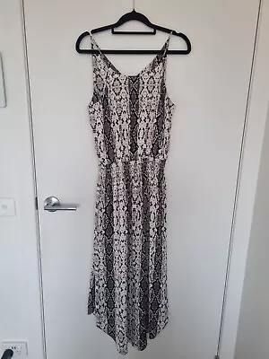 Witchery Dress Print Brown White Black Long  • $25