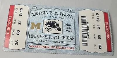 Ohio State Vs. Michigan Wolverines 2015 Football Full Ticket Stub ~ Used  • $9.55