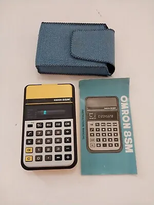 Vintage Omron 8SM Electronic Scientific Calculator Tested Instructions & Case • $9.99