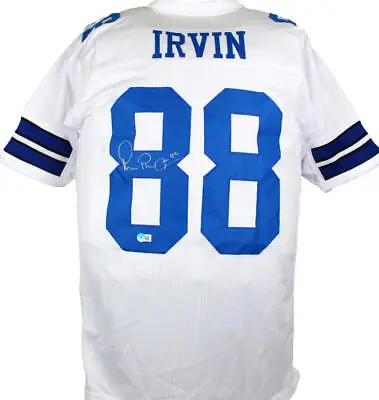 Michael Irvin Autographed White Pro Style Jersey *L8-Beckett W Hologram *Silver • $179