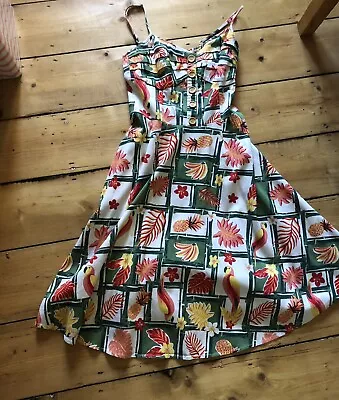 Collectif Tropical Floral Swing Circle Dress Size 10 • £9.99