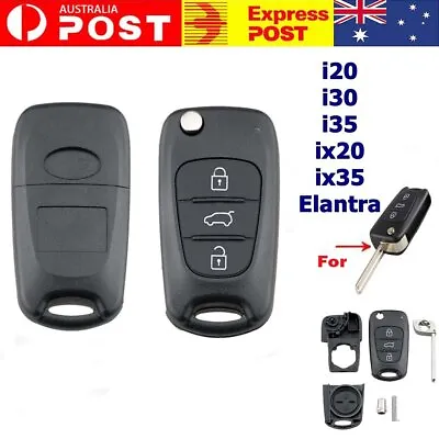 $6.99 • Buy For Hyundai I20 I30 I35 IX20 IX35 Elantra Flip Key Remote Shell Rubber Case
