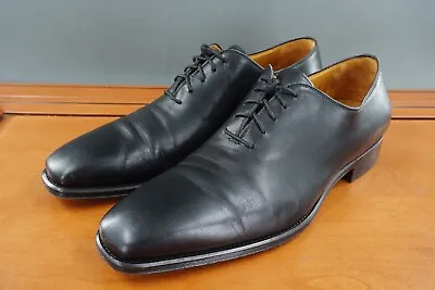 Magnanni Crucero  Mens Sz 10 Shoes Black Leather Plain Toe Wholecut Oxford Dress • $71.87
