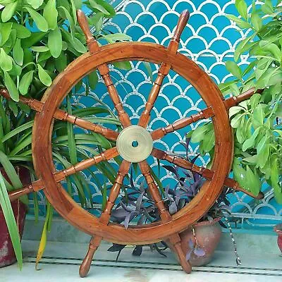 £98.80 • Buy 36  Brass Nautical Marine Wooden Steering Ship Wheel Ring Pirate Captain Wheel
