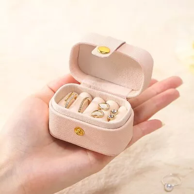 Mini Jewelry Travel Case PU Leather Travel Jewelry Organizer Box Small Portable • $10.95