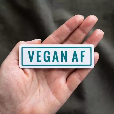 Vegan AF Sticker Glossy Vinyl Sticker Veganism Activism Funny Stickers • $5.95