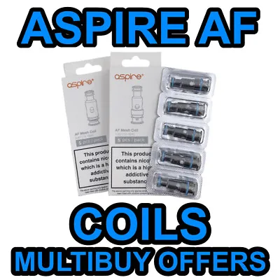 £10.64 • Buy Aspire AF Mesh Coils Flexus Q Flexus Stik Riil X Blok Vape Pod Atomizer (5pk)