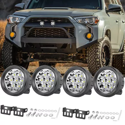 For Toyota FJ Cruiser A-pillar Fog Light Hood Ditch Pods 3.5  LED Round Driving • $63.89