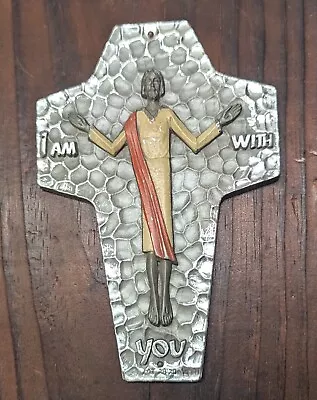 Mid-century Modern Plaque Metal Risen Jesus On Wood Plaque W G Kauders Germany • $161.65