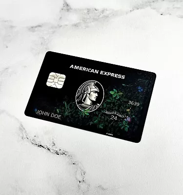 AMEX Black Card CUSTOM Floral Centurion Metal Card CHIP + STRIPE MADE IN USA • $250