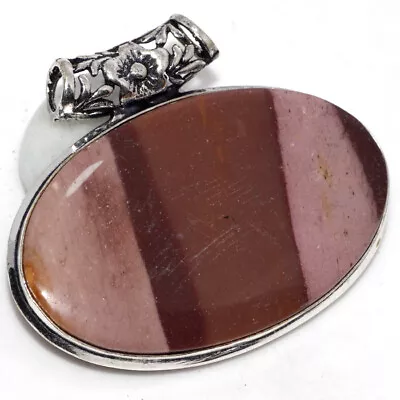 Mookaite 925 Silver Plated Chunky Gemstone Handmade Pendant 1.5  Promise Gift GW • $3.99