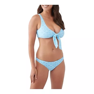 O’Neill Bikini Top Women’s Medium Blue & White Sydney Tile Rockley • $15.95