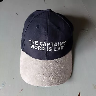 Nauticalia London Cotton Black + Beige Baseball Cap  The Captain's Word Is Law  • £5.50