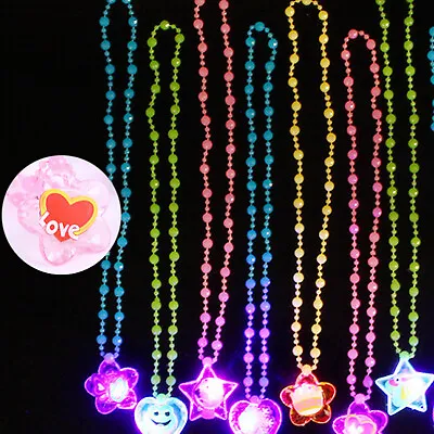 LED Light Up Star Heart Necklace Glow Gift Blinking Toy Birthday Party Props • $1.83