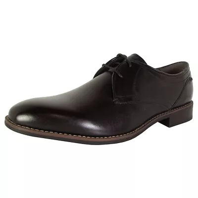 Steve Madden Mens P-Mister Lace Up Oxford Dress Shoes Black Leather US 10 • $39.99