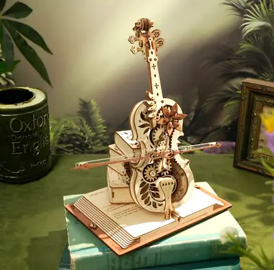 🇬🇧ROKR Magic Cello Mechanical Music Box 3D Wooden Puzzle Festive Gift Toy • £31.99