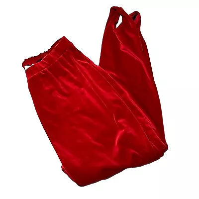 Vintage 80s Red Velour Stirrup Pants Womens 1X All American Comfort • $24