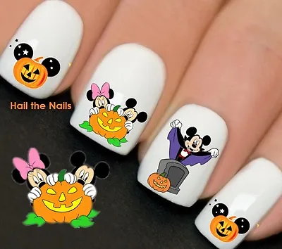 Disney Halloween Mickey Minnie Mouse Nail Art Water Transfer Decal Wraps Y752 • £2.45