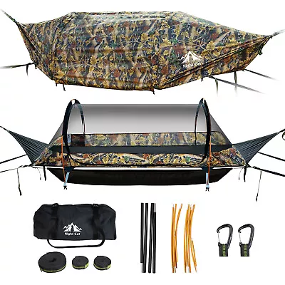 440lbs 1 Person Camping Hammock Tent With Mosquito Net Flat Lay Hanging Bed UK • £211.10