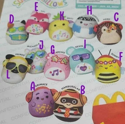 YOU PICK - 2023 McDonald's SQUISHMALLOWS Factory Sealed Plush HAPPY MEAL TOYS 3  • $3