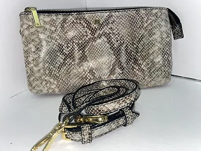 G.I.L.I. Python Leather Crossbody Clutch Wallet Bronze • $20