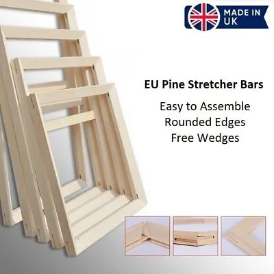 Canvas Stretcher Bars 18mm Premium Frames Painting Art Pairs EU Pine Wood UK • £1.99