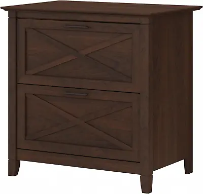 Bush Furniture Key West 2 Drawer Lateral File Cabinet In Bing Cherry • $260.99