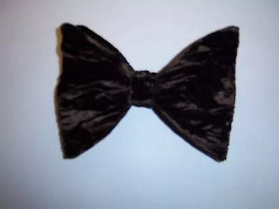 NEW BROWN  CRUSHED VELVET BOW TIE - Men's Clip On Style - VINTAGE 70's • $14.99