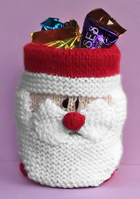 KNITTING PATTERN - Father Christmas Santa Inspired Holder 15cm Tall -fit Tin Can • £3.25