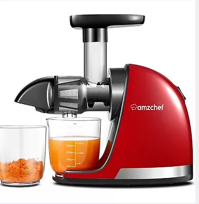 AMZCHEF Juicer Machines - Cold Press Slow Juicer - Masticating Juicer For Whole • £54.80