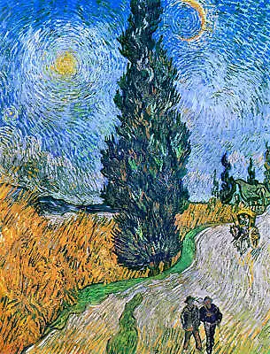 Road With Cypress And Star By Vincent Van Gogh Art Print • $11.95